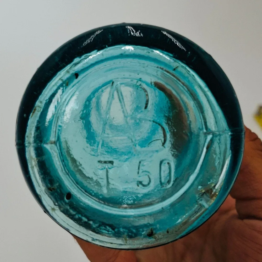 Antique AB Connected Aqua Beer Bottle Anheuser Busch Glass Co T50 9.5in
